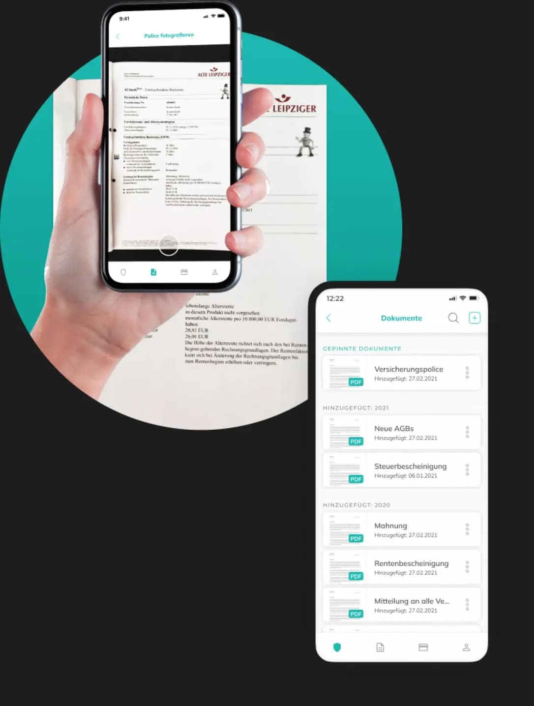 Designprojekt WechselGott Mockup Handyapp Versicherung einscannen