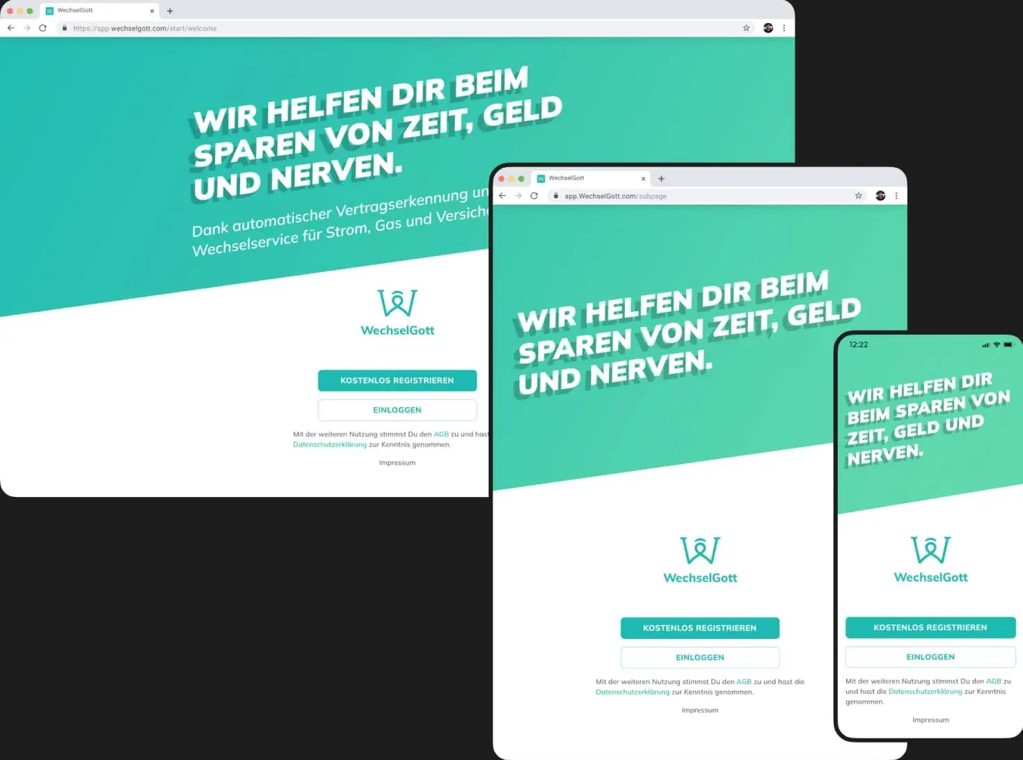 Designprojekt WechselGott Mockup ProgressiveWebApp Responsiveness